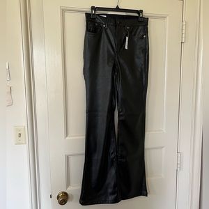 Gap faux leather 70’s flare high rise jeans size 26